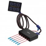 Rupse 12V/24V 6 Gang IP66 LED Switch Panel Touch Control Box 960W Output Power for Car Marine Boat Caravan